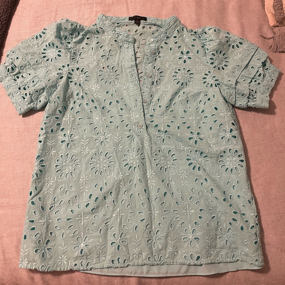 Perfect Condition Jcrew Eyelet Blouse Size Small - image 1